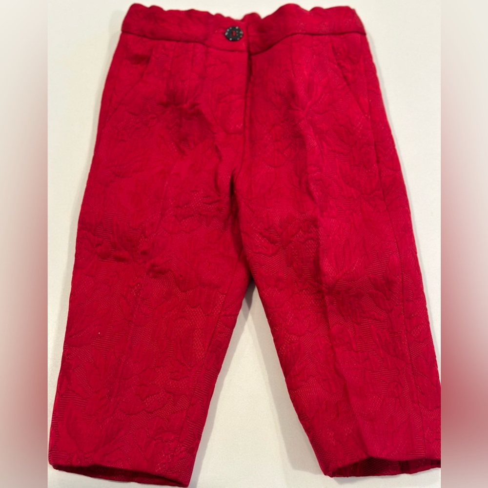 Dolce&Gabbana red brocade trousers size 9-12 months